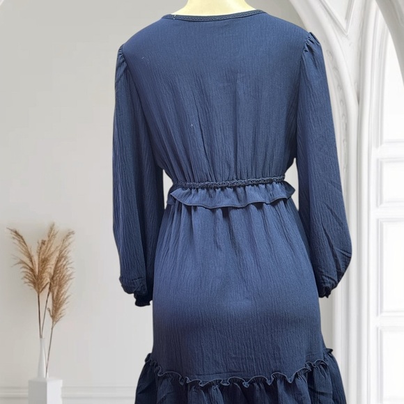 Max Studio Blue Ruffled Babydoll Dress - Picture 2 of 7